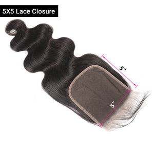 5x5 Brazilian body wave lace closure