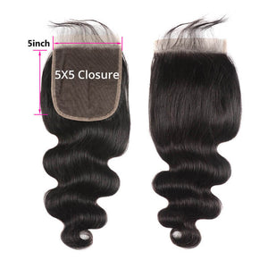 5x5 Brazilian body wave lace closure