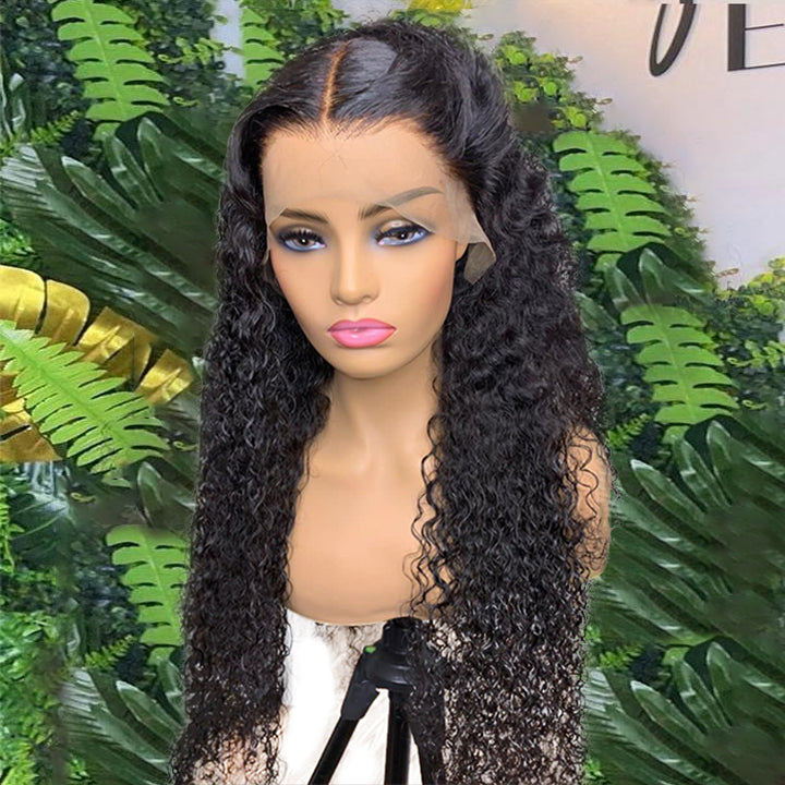 180% Density 13×4 Transparent Lace Frontal Wig Deep Wave