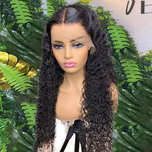 180% Density 13×4 Transparent Lace Frontal Wig Deep Wave